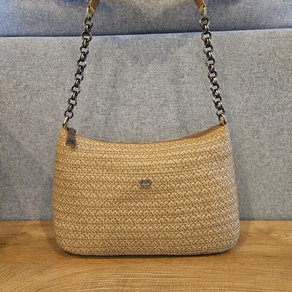 Eric Javits New York Powchky Woven Straw Tan Shoulder Bag - Picture 2 of 15